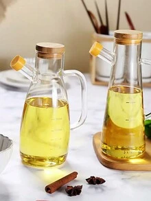 1pc 高硼硅玻璃油壶 耐热油瓶 酱油瓶 醋瓶 橄榄油瓶 厨房带秤调味瓶 防漏油瓶 适用于家庭 酒店 餐厅等 - 透明 - 查看 3