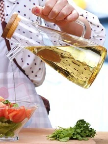 1pc 高硼硅玻璃油壶 耐热油瓶 酱油瓶 醋瓶 橄榄油瓶 厨房带秤调味瓶 防漏油瓶 适用于家庭 酒店 餐厅等 - 透明 - 查看 4