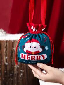 1 pieza/5 piezas/10 piezas Bolsas de regalo de Navidad, Bolsa de regalos de Papá Noel, Bolso de muñeco de nieve navideño, bolsas de Apple para regalo en Nochebuena, Empaque de frutas navideñas, Regalos para dulces, Recuerdos decorativos