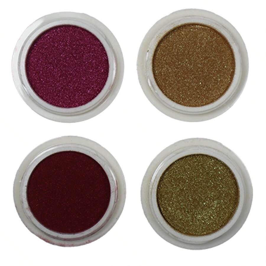 Chic & Fun 4-Unit Chameleon Mirror Pearlescent Nail Art Kit - Red+Gold - View 1