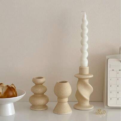 1 件复古陶瓷烛台，简约罗马烛台，适用于家居装饰、浪漫烛光晚餐、礼物、房间装饰、礼品