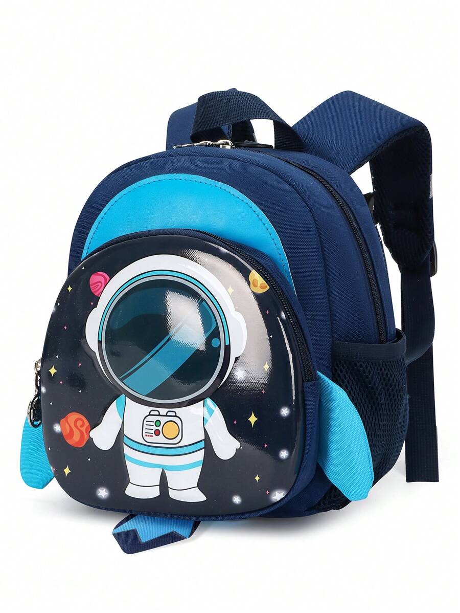 防走失儿童卡通宇航员背包男童书包大容量幼儿书包