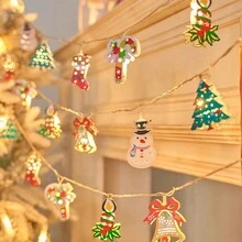 1 pieza Decoración navideña con luz LED que incluye Papá Noel, muñeco de nieve, bastón de caramelo, árbol de Navidad, calcetín, copo de nieve, para decorar la habitación, el hogar, fiestas, vacaciones, árbol de Navidad, regalo de Navidad y Acción de Gracias