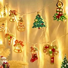 1 pieza Decoración navideña con luz LED que incluye Papá Noel, muñeco de nieve, bastón de caramelo, árbol de Navidad, calcetín, copo de nieve, para decorar la habitación, el hogar, fiestas, vacaciones, árbol de Navidad, regalo de Navidad y Acción de Gracias
