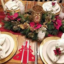 4 piezas Conjunto de vajilla con diseño de árbol de Navidad, Juego de cuchillo y tenedor de estrella de cinco puntas, decoración de escena, decoración navideña, decoración de habitación, decoración del hogar, decoración de oficina, decoración de fiesta temática, decoración navideña - Multicolor - Ver 3