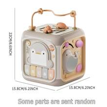 灰色企鵝鋼琴鼓，六面早教拼圖盒，適合日常使用，部分配件隨機發送