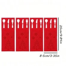 4 piezas Conjunto de vajilla con diseño de árbol de Navidad, Juego de cuchillo y tenedor de estrella de cinco puntas, decoración de escena, decoración navideña, decoración de habitación, decoración del hogar, decoración de oficina, decoración de fiesta temática, decoración navideña - Multicolor - Ver 16