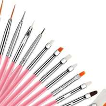 Kit 15 Brushes Nail Art Decoration Professional Brush - Hồng - Xem 5