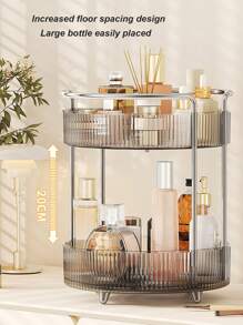 360° Rotating Cosmetic Storage Box - Large Capacity Vanity Organizer, Hold Skincare, Perfumes, Lipsticks And Brushes - Rotating Makeup Carousel Bag, Room Decor, Bags, Makeup Bag, Vanity, Travel, Make Up Bag, Organizer, Storage, Travel Essential, Makeup Organizer, Makeup Bags, Make Up Organizer, Organiser, Toiletry Bag, Desk Organiser, Cosmetic Bag, Makeup Pouch, Make Up Organize, Vanity Accessories, Make Up Pouch, Make Up Bags, Jewellery Box, Pouch, Makeup Brush Holder, Brush Holder, Perfume Organiser, Pouch Bag, Gifts For Women, Christmas Gifts, Gift Ideas For Women - Grey - View 6