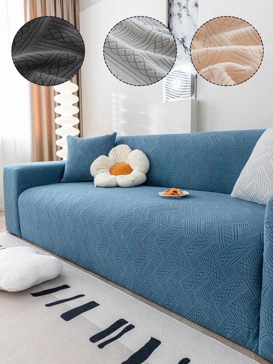 1 件提花线防溅弹力沙发套，防宠物，可清洗，节日装饰