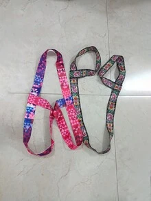 1pc Yoga Mat Carrying Strap, Colorful Nylon Binding Yoga Stretch Belt - Multicolor - Multicolor - View 2