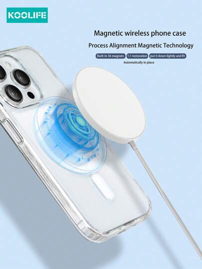 1pc Magnetic Wireless Charging Transparent TPU+PC Shock-Absorbing Phone Case With Large Hole, Camera Button Anti-Scratch, AI Photography Button, Compatible With IPhone 17 ProMax/17/17 Pro/17 /11/12/12 Pro/12 Plus/13/13 Pro/13 Plus/13 ProMax/14/14 Plus/14 Pro/14 ProMax/15/15 Plus/15 Pro/15 ProMax/16/16 Plus/16 Pro/16 ProMax/16e, S25 Ultra/S24 Plus/S23+/S22/A35/A55/A15/A16/A36/A56/A26/A54/S25 Edge