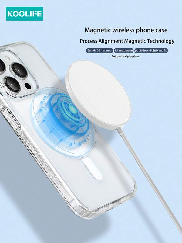 1pc Magnetic Wireless Charging Transparent TPU+PC Shock-Absorbing Phone Case With Large Hole, Camera Button Anti-Scratch, AI Photography Button, Compatible With IPhone 17 ProMax/17/17 Pro/17 /11/12/12 Pro/12 Plus/13/13 Pro/13 Plus/13 ProMax/14/14 Plus/14 Pro/14 ProMax/15/15 Plus/15 Pro/15 ProMax/16/16 Plus/16 Pro/16 ProMax/16e, S25 Ultra/S24 Plus/S23+/S22/A35/A55/A15/A16/A36/A56/A26/A54/S25 Edge