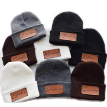 Mũ len Beanie có tên tùy chỉnh, Mũ len dệt kim chữ thời trang cổ điển, Mũ len ấm áp cho mùa thu và mùa đông, Quà tặng ấm áp độc đáo - tùy chỉnh thực hiện - Xem 5