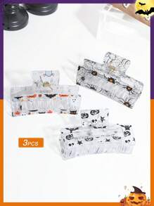 1/3/6 件女士万圣节个性化发夹，南瓜，骷髅秋冬爪夹发饰，适合女士度假装 - 彩色 - 查看 12