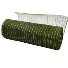 Decor Mesh Wreath Supplies Mesh For Wreath Poly Mesh Ribbon Metallic Border Stripe Emerald Swags Bows Wrapping 10 Inch X 30 Feet - Multicolor - View 9
