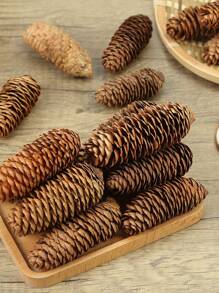 6Pcs/Pack Brown Artificial Pine Cones, Big Christmas Pine Cone Ornaments,Big Spruce Pine Cones For Xmas Garland Decor,Fall Garland,Christmas Thanksgiving Decor,Home Accent Decor,Fall Party Decor,Garden Decor,Rattan Decor,Wedding Decor