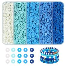 2000 buc Kit margele de argilă 5 grile 6 mm margele distanțiere polimerice de culoare curcubeu pentru fabricarea de bijuterii DIY colier brățară cercei pandantiv