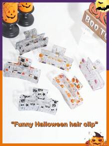 1/3/6 件女士万圣节个性化发夹，南瓜，骷髅秋冬爪夹发饰，适合女士度假装 - 彩色 - 查看 9