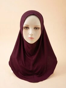 1 件女士柔软弹力莫代尔头巾，纯色多功能户外头带长袍配饰日常帽子女士面纱 - 彩色 - 查看 20