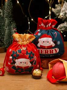 1 pieza/5 piezas/10 piezas Bolsas de regalo de Navidad, Bolsa de regalos de Papá Noel, Bolso de muñeco de nieve navideño, bolsas de Apple para regalo en Nochebuena, Empaque de frutas navideñas, Regalos para dulces, Recuerdos decorativos
