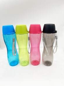 1 件装 550ml 水瓶透明塑料饮料杯户外冷果汁牛奶运动水壶带便携绳防漏水瓶