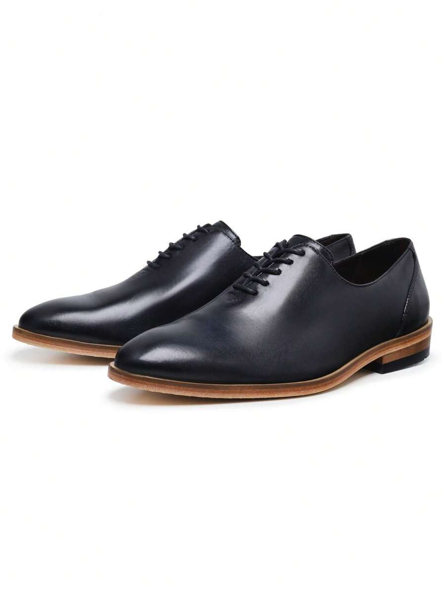 Italian Style Formal Shoes Leather Sole Up To 46 Norman - 黑色 - 查看 1