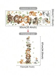 SURELIFE Waldtier-Thema Bär, Hirsch, Hase Wandaufkleber für Kinderzimmer, Babyzimmer Dekoration, Tapete, Wandtattoo, Vinyl-Aufkleber für Heimdekoration, Frühlingsdekoration zum Auffrischen Ihres Zuhauses, Rama Dekorations-Aufkleber, Geschenke zu Geburtstag und Abschluss