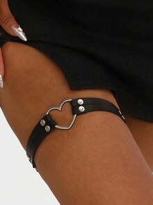 1 Personalized Creative Punk Style Dark PU Leg Chain Lolita Girl Punk Gothic Style Thigh Ring Leg Ring - Black - View 4