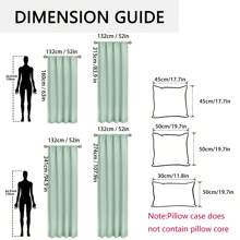 提花豪华窗户 1/2 片窗帘套装，带附加帷幔和背衬，适用于卧室客厅餐厅，2 片窗帘，每片 52x107 英寸 Jana，同款枕套， - 彩色 - 查看 3