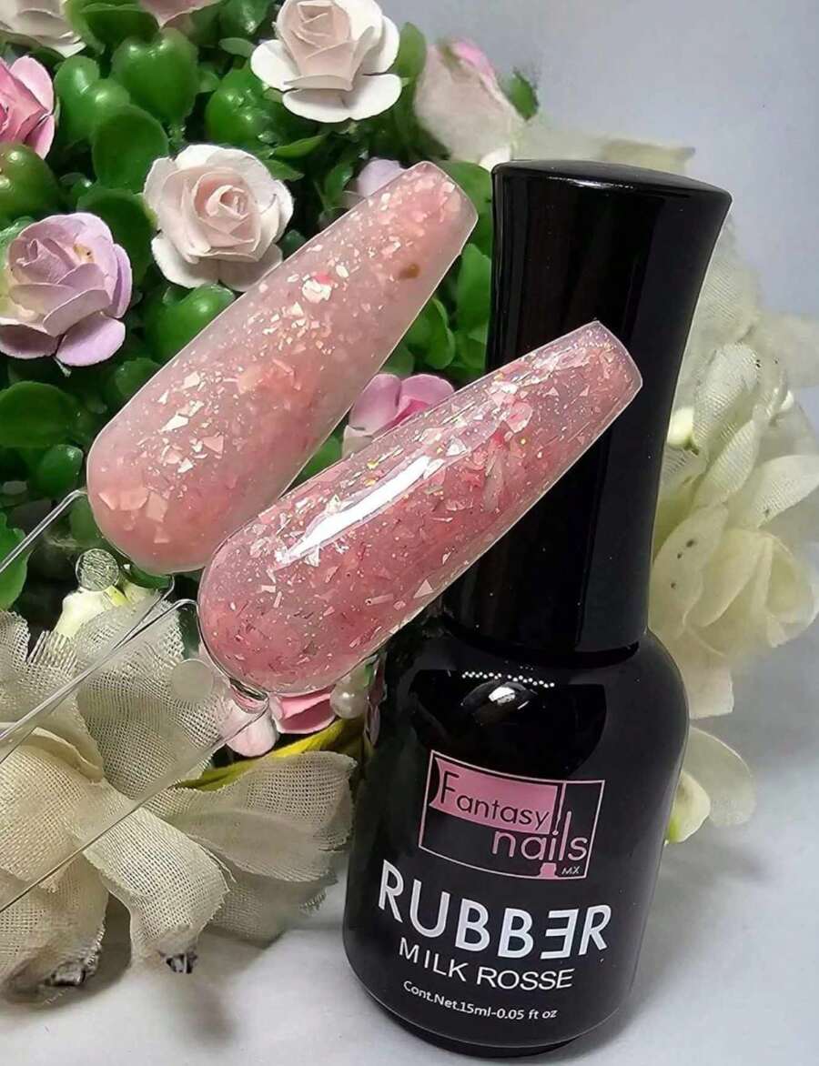 NEW RUBBER Fantasy Nails 15ML/Each Gel Nail Polish For Professional Use - PinkNude - View 1