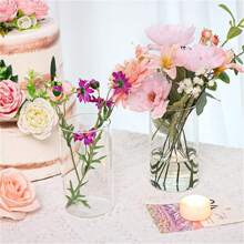 6/8/9/12pcs Clear Acrylic Flower Vases, Transparent Bud Vase For Wedding Centerpiece Decorations, Clear Vase For Party Home Decor, Suitable For Wedding, Dining Table, Party, Living Room, Bedroom, Kitchen, Office Gifts Birthday Graduation