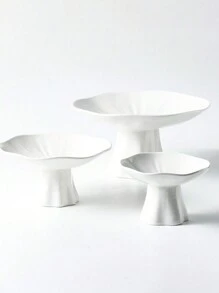 1pc Ceramic High-Footed Dessert Plate, Elegant Display Serving Tray For Snacks, Cold Dishes, Fruits Christmas Gift