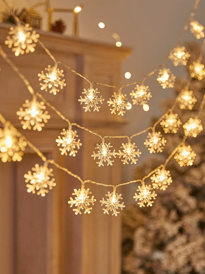 LED Weihnachts-Schneeflocken Lichterkette, Party Dekoration, Weihnachtsschmuck, Feiertags-Accessoire, Geburtstags-Party Zubehör, Raumdekoration, Weihnachtsgeschenke, Heimdekoration, Dekor für Szenen (ohne Batterien) Weihnachtsdekoration, XMAS Dekoration, Weihnachtsbaum Geschenkdekoration, Thanksgiving, Hochzeit, Herbstdekoration, Herbstdekoration, Geburtstagsdekorationen für Geschenke, Party-Zubehör, Innen- und Außenbereich, Garten, Feiertags-Festival-Dekoration, Halloween-Dekoration, Wanddekoration, Halloween-Ornamente