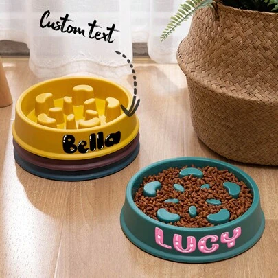 Tazón de alimentación lenta personalizado para perros y gatos, tazón de alimentación lenta antideslizante personalizado, tazón de alimentos para perros de interior, lindo regalo personalizado ornamental, estilizado, de contrato, colorido, de moda, lindo, único, decoración navideña personalizada, hallazgos del tesoro, artículos para el hogar, regalos ideales para él, ella, familia, amigos, amantes de las mascotas, mascotas para aniversarios, para cumpleaños, para Navidad, para inauguración de la casa, para otoño/invierno ornamental, estilizado grabado, de moda, colorido, vintage, lindo, contratado, lindo, personalizado, único, personalizado, para aniversarios de mascotas, para cumpleaños