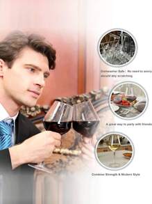 2/4/6PCS Unbreakable Transparent Wine Glasses Tritan Plastic Dishwasher Friendly Glassware Suitable For Camping Parties, Party, Birthday Decoration, Gift For Father