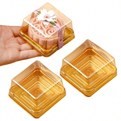 20pcs/50pcs/100pcs Plastic Bakery Containers With Transparent Lids - Cake, Chocolate, Pastry Packaging Boxes, Birthday, Wedding Gifts, Baking Tools And Kitchen Accessories