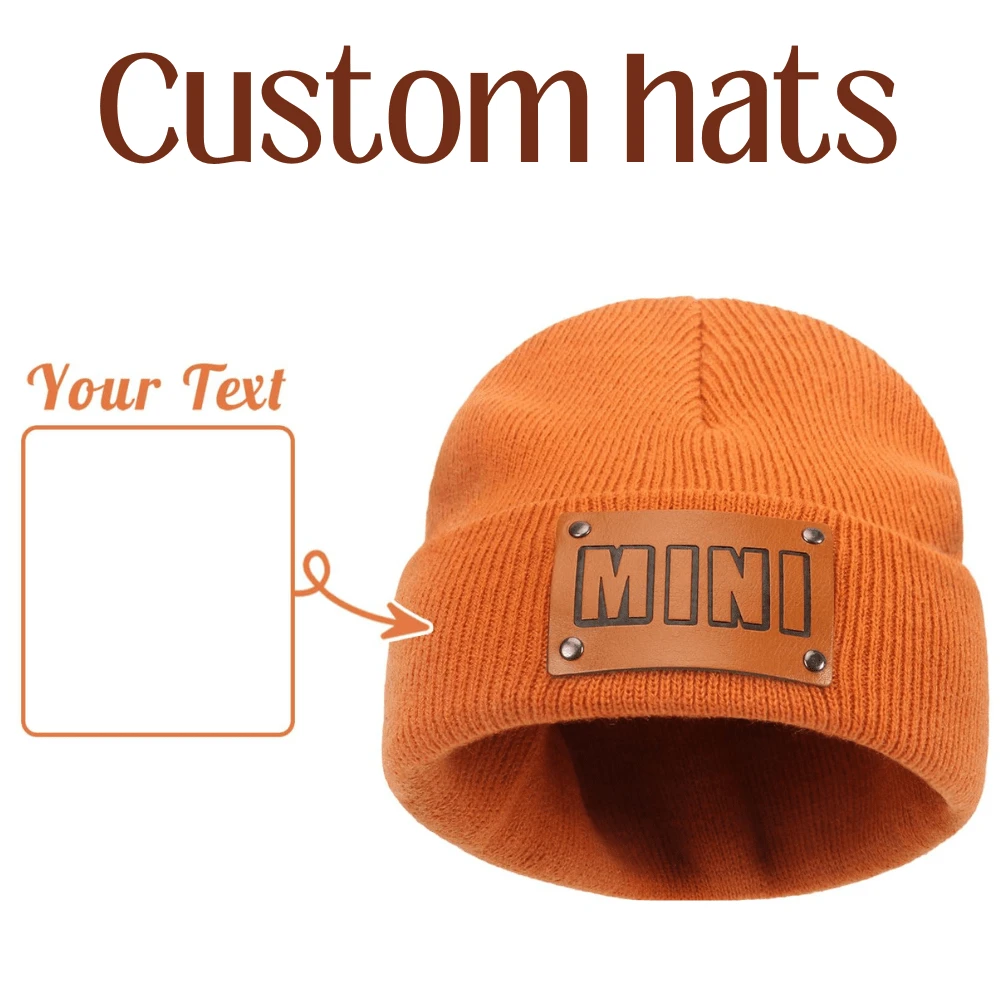 Mũ len Beanie có tên tùy chỉnh, Mũ len dệt kim chữ thời trang cổ điển, Mũ len ấm áp cho mùa thu và mùa đông, Quà tặng ấm áp độc đáo - tùy chỉnh thực hiện - Xem 1