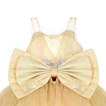 Vestido de Niña Modelo Andrea - Maylin - Largo- Fiesta - Dorado - Ver 6