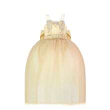 Vestido de Niña Modelo Andrea - Maylin - Largo- Fiesta - Dorado - Ver 3