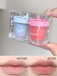 Cappuvini奶茶杯立体唇膜套装草莓+蓝莓味秋冬保湿自然唇膜两件套 - 彩色 - 查看 4