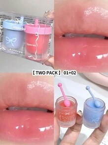 Cappuvini奶茶杯立体唇膜套装草莓+蓝莓味秋冬保湿自然唇膜两件套 - 彩色 - 查看 3