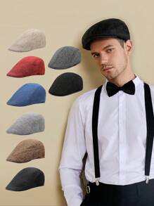 D EXCEED 1PC / 3PCS / 6PCS 男士平顶帽人字形粗花呢男士出租车司机帽 1920 年代常春藤爱尔兰驾驶帽盖茨比帽万圣节装饰礼物角色扮演情人节礼物舞会 - 多色 - 查看 13