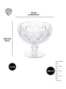 Set Of 6 Dessert Cups 380ml Diamond Açaí Ice Cream Sweet Buffet Party Elegant Design Luxury - Trong sáng - Xem 7