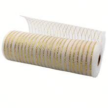 Decor Mesh Wreath Supplies Mesh For Wreath Poly Mesh Ribbon Metallic Border Stripe Emerald Swags Bows Wrapping 10 Inch X 30 Feet - Multicolor - View 14