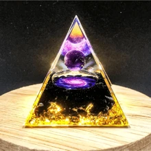1pc 5cm Pyramid Of Positive Energy, Amethyst Crystal Ball With Protective Crystal Energy Generator, For Stress Relief, Healing Meditation And Attracting Wealth, For Interior Decoration, Perfect Gift
