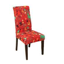 1 Stück/4 Stücke/6 Stücke Stuhlbezüge mit Weihnachtsmann Muster als Weihnachtsdekoration, weicher universell passender Schreibtisch Bezug, abnehmbar und waschbar Anti-Staub Stretch Stuhlschutz