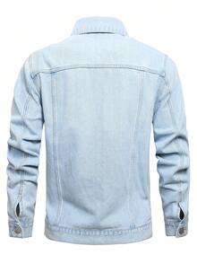 Áo khoác denim phong cách retro cho nam mặc thường ngày - Rửa nhẹ - Xem 2