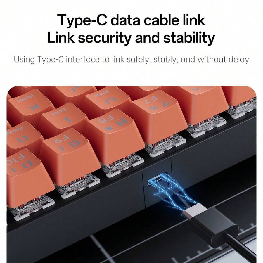 MUCAI MKA610 USB C חיבור משחק Esports Red Axis 61 Key מקלדת מכנית ...