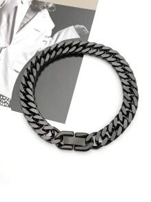 1pc New Fashionable Twist Curb Chain Stainless Steel Bracelet For Men - Star - View 23